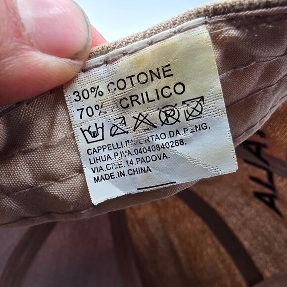 Italia Adults Beige Black Baseball Cap Stars Laurel Leaves Flag Adjustable - Picture 7 of 9